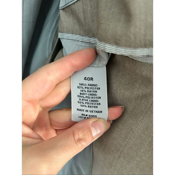 J. ferrar light brown blazer jacket slim fit two cotton size 40R - Picture 6 of 6